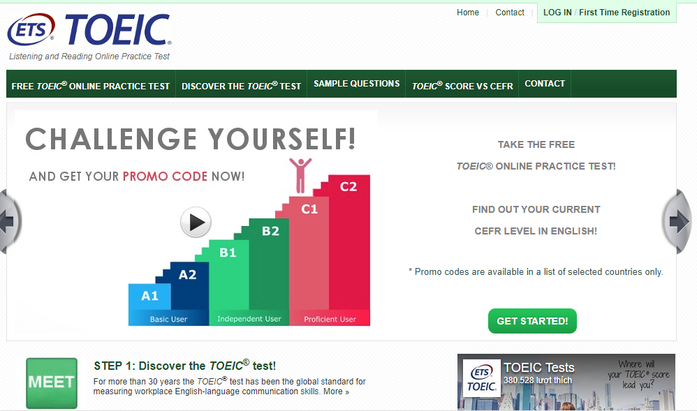 Nguồn thi thử TOEIC online: TOEIC Online Practice Test
