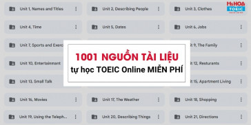 TẤT TẦN TẬT 1001 KÊNH TỰ HỌC TOEIC ONLINE MIỄN PHÍ