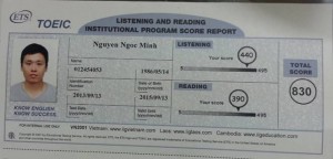 Ngọc Minh – Đạt 830/990 chỉ trong 2 tuần học tại Ms Hoa Toeic