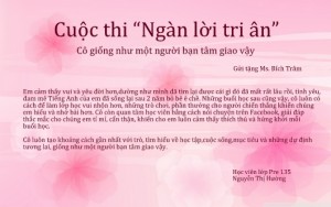 Cô giống như một người bạn tâm giao vậy - Gửi tặng Ms. Bích Trâm