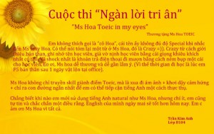  “Ms Hoa Toeic in my eyes” - Thương tặng Ms Hoa TOEIC