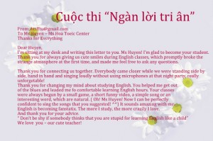 To Ms. Ngo Huyen: Thanks for Everything
