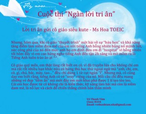 [Ngàn lời tri ân 2013] Lời tri ân gửi cô giáo siêu kute - Ms Hoa TOEIC