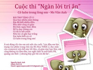 [Ngàn lời tri ân 2013] Cô luôn trong lòng em - Ms Vân Anh