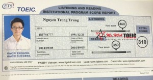 Niềm vui nhân đôi từ Trọng Trung 810 và Thu Trang 815 TOEIC