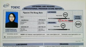 Hồng Bích - cô học sinh gương mẫu của B146 đạt 855 TOEIC