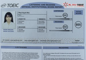 Phan Huỳnh Như- học viên lớp B276 chinh phục 805 TOEIC