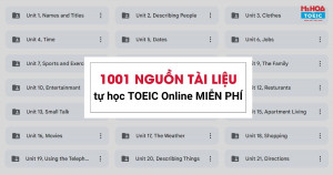 TẤT TẦN TẬT 1001 KÊNH TỰ HỌC TOEIC ONLINE MIỄN PHÍ