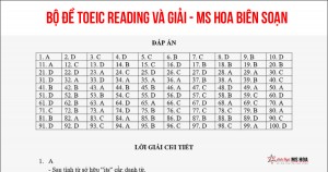 Download bộ đề TOEIC reading + giải chi tiết mới nhất từ Ms Hoa