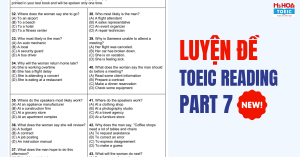 Luyện thi TOEIC Reading Part 7 theo format đề mới nhất