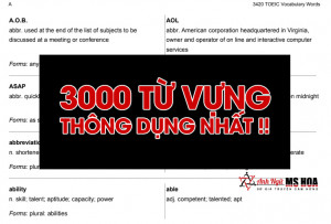 Download 3000 từ vựng tiếng Anh thông dụng nhất PDF