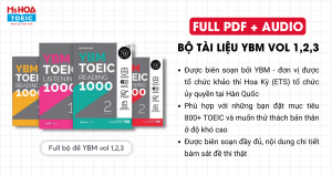 Tải ngay FULL bộ YBM TOEIC vol 1,2,3 [Ebook + Video]