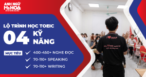 KHÓA HỌC TOEIC 4 KỸ NĂNG A+ (MỤC TIÊU 400 - 450+ Nghe Đọc; 70-110+ Speaking; 70-110+ Writing)