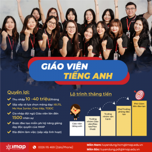 Tuyển dụng giáo viên tiếng Anh TOEIC/Giao tiếp/Junior/Ielts tại Anh ngữ Ms Hoa