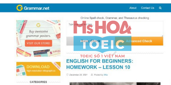 Web sửa lỗi ngữ pháp tiếng Anh được Ms Hoa TOEIC đánh giá cao