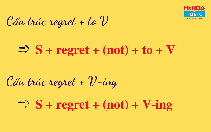 Cấu trúc regret + to V và Cấu trúc regret V-ing