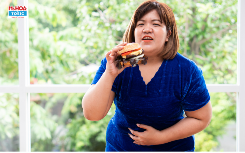 Sam gained weight because she had been overeating