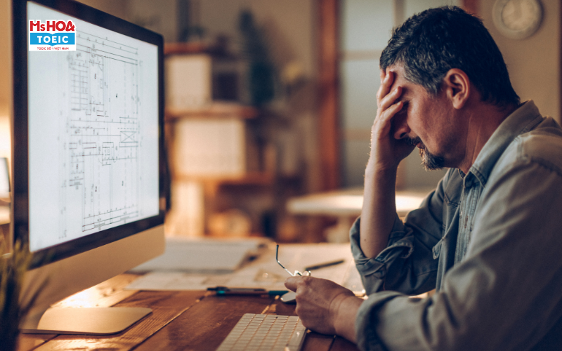 Yesterday morning, he was exhausted because he had been working on his report all night.