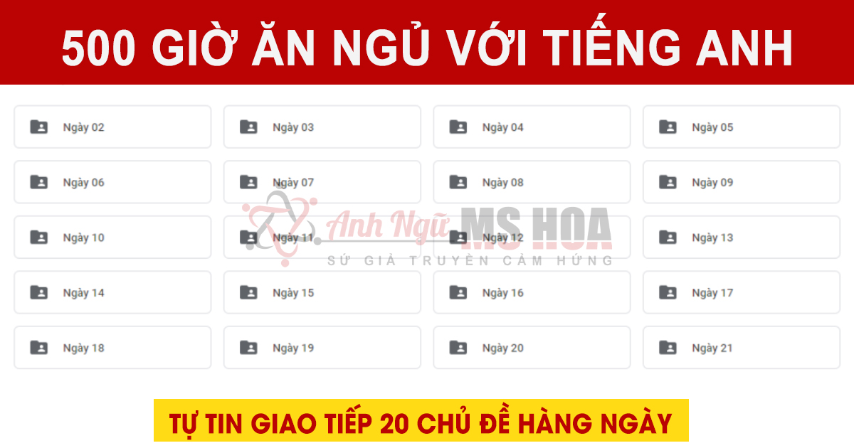 5000 giờ ăn ngủ với tiếng Anh