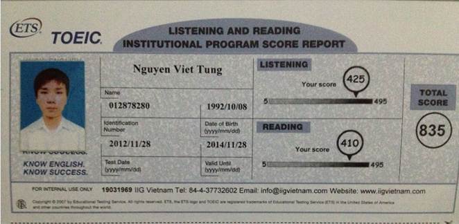 Vinh danh hoc vien luyen thi TOEIC