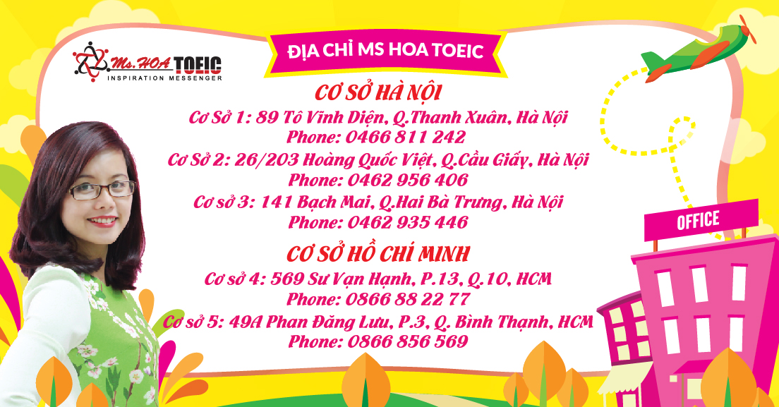 địa chỉ ms hoa toeic ở hà nội và Hồ Chí Minh