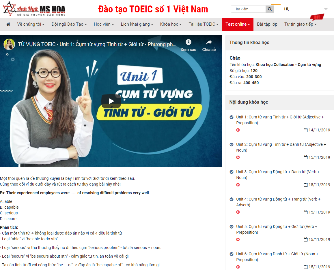 Website tự học toeic miễn phí