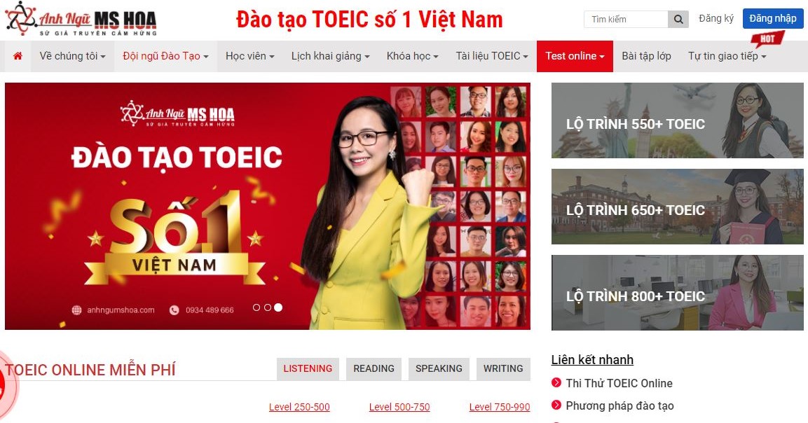 Ôn thi toeic online tại Ms Hoa Toeic