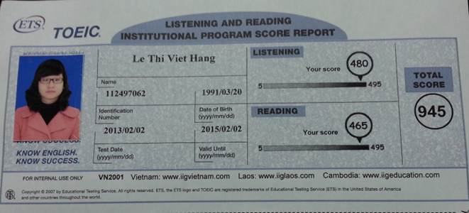 hoc vien luyen thi TOEIC dat diem cao 